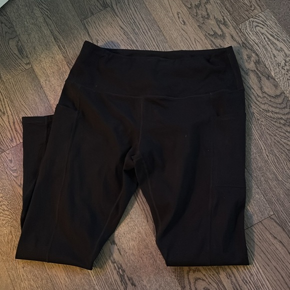 Along fit Classic Black high waisted pocket Women's Leggings Sz L - Picture 8 of 15